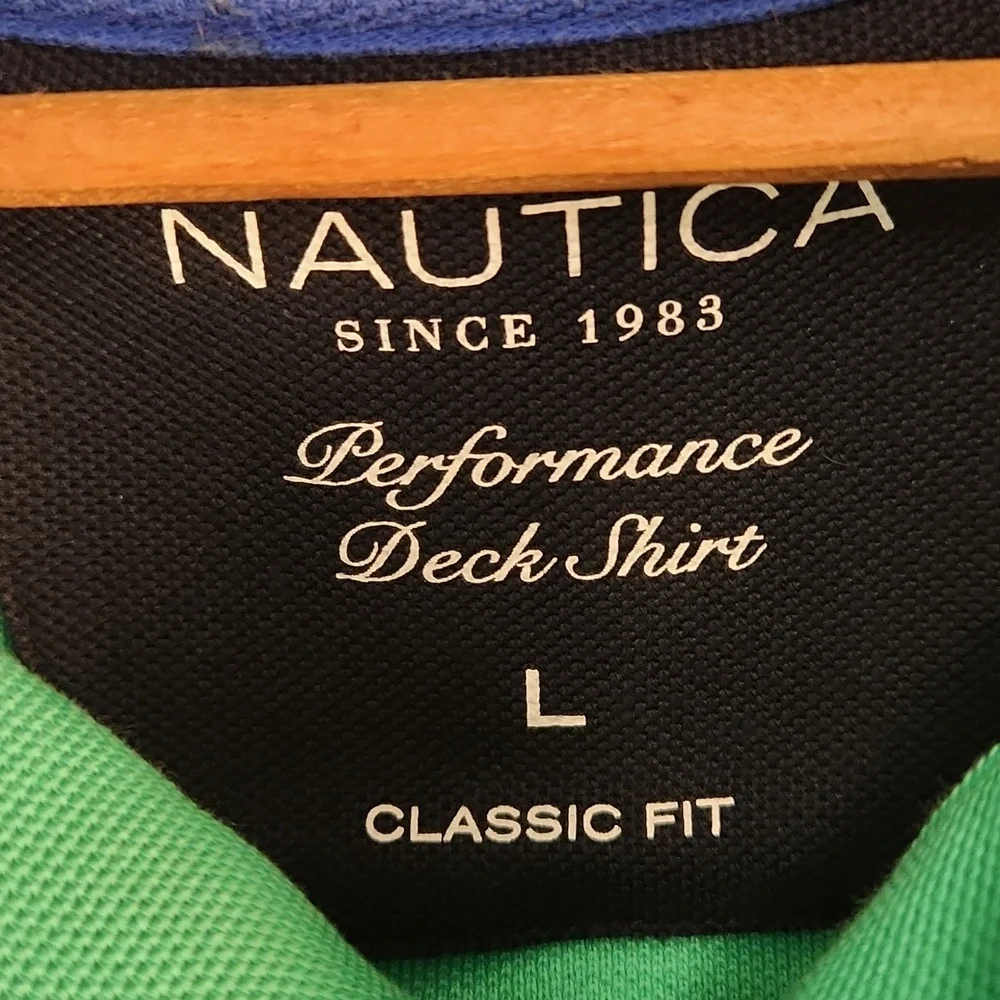 Nautica Performance Deck Polo Shirt Men’s Large – Classic Fit Green - Picture 3 of 10